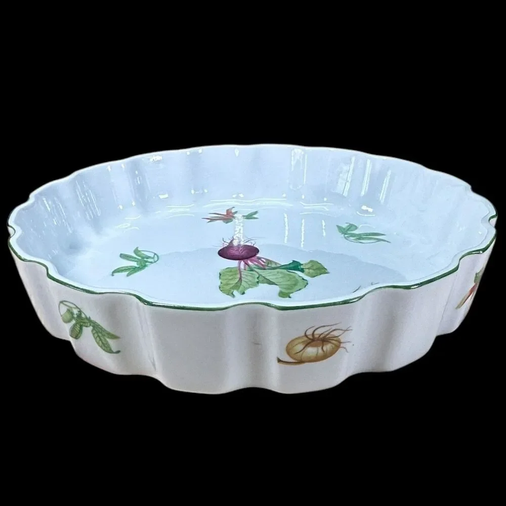 Vegetable Garden by Andrea - Round Casserole Pie Quiche Pan Dish 9.5”‎ X 3.75”